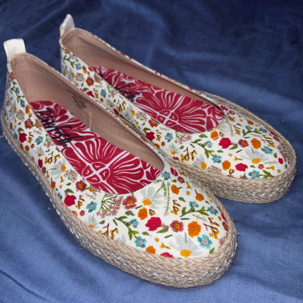Blowfish Malibu Benita Floral Boho Ballerina Espadrille Flats Womens 8M